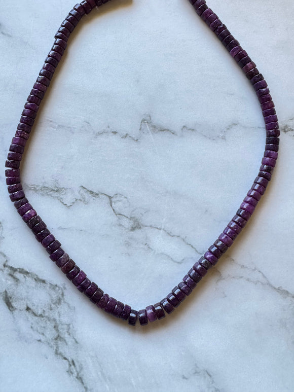 SAMPLE SALE Purple Heishi Bead Necklace