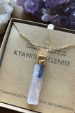Kyanite + Selenite Healing Crystal Necklace - Jessica Matrasko Jewelry