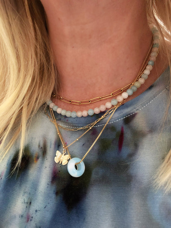 Morganite Beaded Necklace - Jessica Matrasko Jewelry